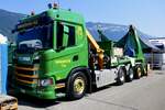 Ein Scania mit Welakiaufbau von Isenschmid am 27.6.26 beim Trucker Festival Interlaken.
