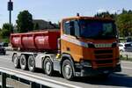 Ein Scania Absetzkipper von Bolzli am 11.9.26 bei Grauholz.