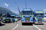 Mehrere Scania von Martin Wittwer AG Wattenwil am 26.6.22 beim Trucker Festival Interlaken.