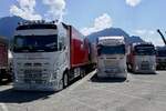 Volvo und Scania von Ruch Transporte am 26.6.22 beim Trucker Festival Interlaken.