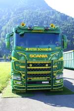 Frontansicht des Scania Welaki von Peter Schmid am 27.6.26 beim Trucker Festival Interlaken.