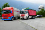 Scania von Lüthi Rothrist und DAF von Trüssel am 24.6.17 am Trucker Festival in Interlaken.
