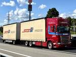 Ein Scania Hängerzug von Sidler am 5.9.25 beim Grauholz.
