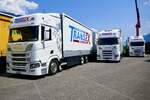 Ein Scania H�ngerzug und weitere Scania von Transex am 27.6.26 beim Trucker Festival in Interlaken.