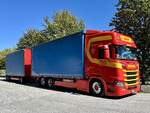 Ein Scania H�ngerzug von Seiler am 4.9.26 in Hindelbank.
