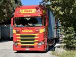 Ein Scania H�ngerzug von Seiler am 29.8.26 in Hindelbank.