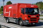 Ein Scania mit Kastenaufbau von Pistor am 11.9.26 bei Grauholz.
