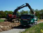 =Scania steht zur Beladung im Neubaugebiet von Petersberg-Marbach im Mai 2017