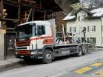 Scania 124G 470 Holztransporter abgestellt in Kriens-Obernau am 16.03.2013