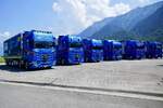 Diverse Scanias von R�egsegger am 27.6.26 beim Trucker Fwstival in Interlaken.
