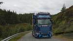 Scania R620 der schottischen Spedition von Alistair Campbell am 10.07.2017 in der Nähe der Isle of Skye in Schottland.