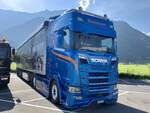 Weiterer Scania Sattelzug von Rüegsegger Transport am 4.9.21 beim  special  Trucker Festival in Interlaken.