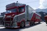 Der Scania Sattelzug  Popeye  von voWa am 20.6.26 bei der L�ndle Truckshow in Bludesch.