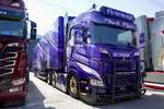 Der Scania Sattelzug  Purple Rain  von voWa am 20.6.26 L�ndle Trukshw Bludesch.