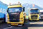 Ein Scania und Volvo von Teraluk Bau AG am 27.6.26 beim Trucker Festival Interlaken.