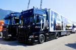 Ein DAF und Scania Sattelzug von Janina Martig am 27.6.26 beim Trucker Festival Interlaken.