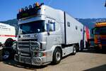 Ein Scania Sattelzug Serath Racing am 27.6.26 beim Trucker Festival Interlaken.