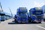 Mehrere Scanias von Martin Wittwer am 27.6.26 beim Trucker Festival in Interlaken.