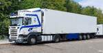 =Scania-Sattelzug steht auf einem Rastplatz an der A 3, 08-2026