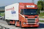 Ein Scania Sattelzug von Leclerc am 11.9.26 bei Grauholz.
