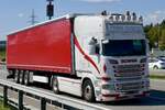Ein Scania Sattelzug von G Trans am 11.9.26 bei Grauholz.