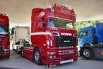 Eine Scania Zugmaschinen von Schmidi am 9.5.26 beim Cholehof Truck Treffen in Brugg.