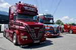 Zwei Scania Torpedo Zugmaschinen von V�gel am 20.6.26 bei der L�ndle Truckshow.