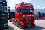 Eine Scania Zugmaschine von D�rfler am 20.6.26 bei der L�ndle Truckshow.