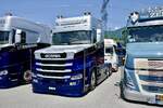 Die Scania Torpedo Zugmaschine von Stirnimann am 20.6.26 bei der L�ndle Truckshow.