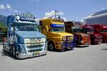 Volvo VT5 und weitere Scania Torpedo Zugmaschinen am 20.6.26 bei der L�ndle Truckshow.