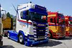 Eine Scania Zugmaschine von Scheufler am 20.6.26 bei der L�ndle Truckshow.