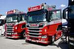 Zwei Scania Zugmaschinen von Schober am 20.6.26 bei der L�ndle Truckshow.