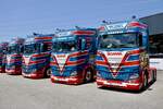 Mehrere Scania Zugmaschinen von V�gel Transport am 20.6.26 bei der L�ndle Truckshow.
