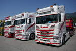 Zwei Scania Zugmaschinen von G Trans am 20.6.26 bei der L�ndle Truckshow.