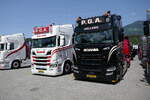 Zwei Scania Zugmaschinen von P.G.A. am 20.6.26 bei der L�ndle Truckshow.