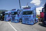 Zwei Scania und eine Volvo Zugmaschine von Sturm am 20.6.26 bei der L�ndle Truckshow.