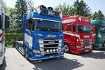 Eine Scania Zugmaschine von Gut und M�ller am 20.6.26 bei der L�ndle Truckshow.