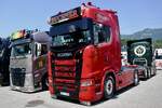 Eine Scania Zugmaschine von Buchner am 20.6.26 bei der L�ndle Truckshow.