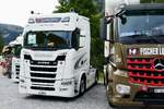 Eine Scania Zugmaschine von Krummen Kerzers am 29.8.26 beim Diemtigtaler Truck Treff.