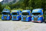 Vier Scanias von Wittwer am 29.8.26 beim Diemtigtaler Truck Treff.