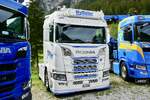 Eine Scania Zugmaschine von Nyffeler am 29.8.26 beim Diemtigtaler Truck Treff.