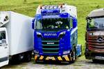 Eine Scania Zugmaschine von Reinhard am 29.8.26 beim Diemtigtaler Truck Treff.