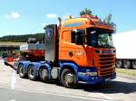 SCANIA R620 V8, von Bruns-Schwertrans, Raststätte Hirschberg entlang der A9; 140606