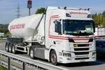 Ein Scania mit Siloauflieger von Giezendanner am 11.9.26 bei Grauholz.