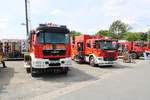 Feuerwehr Miltenberg MAN TGM TLF4000 und Feuerwehr Rodgau Scania GW-L/TH am 26.05.19 beim Kreisfeuerwehrtag in Michelstadt (Odenwald)