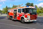 Werkfeuerwehr Industriepark Hanau Wolfgang altes Scania 124G 420 Rosenbauer HLF (Florian IPW 01-46-2) am 14.09.25 bei einen Fototermin. Danke für das tolle Shooting
