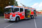 Werkfeuerwehr Industriepark Hanau Wolfgang altes Scania 124G 420 Rosenbauer HLF (Florian IPW 01-46-2) am 14.09.25 bei einen Fototermin. Danke für das tolle Shooting
