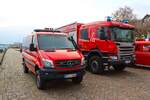 Main Taunus Kreis Scania P360 GW-Wasserrettung und Mercedes Benz Sprinter am 31.12.25 beim Silvester Abschwimmen 2025 in Mainz am Rheinufer