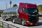 Ein Scania Tanksattelzug am 11.9.26 bei Grauholz.