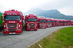 9 Scania von Fässler Transporte am 24.6.17 am Trucker Festival in Interlaken.